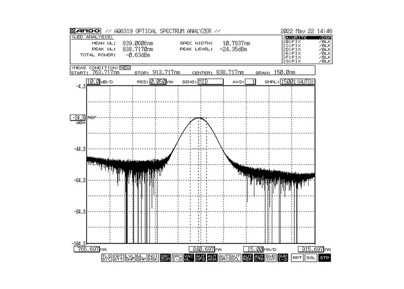 840nm 5mW 10nm båndbredde SLED bredbåndslyskildemodul